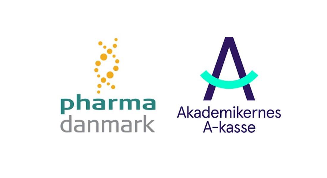 Pharmadanmark and Akademikernes A-kasse logos